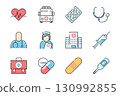 Medical Icon Set Healthcare, Medicine, and Hospital Elements 130992855