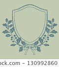 Holly branch decorative frame Christmas vector hand-drawn design material 130992860