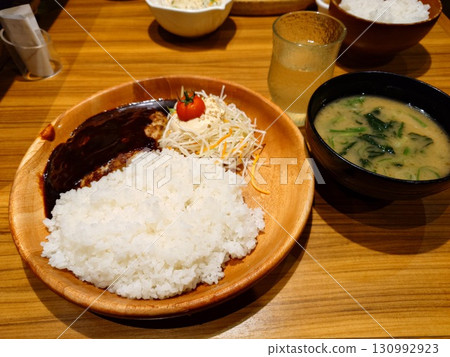 Hamburger Specialty Shop Black Demi-Burgh Dish (Large rice portion and cups available) 130992923