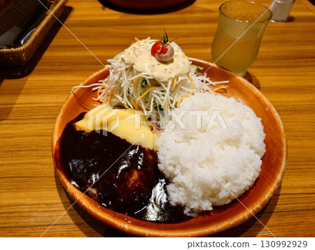 Hamburger Specialty Shop Black Demi-Burgh Dish (Rice, large salad, and cups available) 130992929