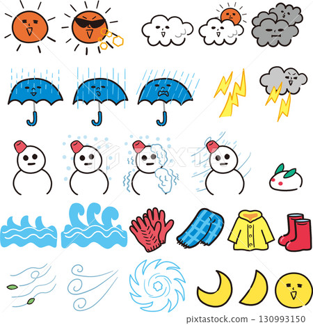 Relaxed weather mark set 130993150