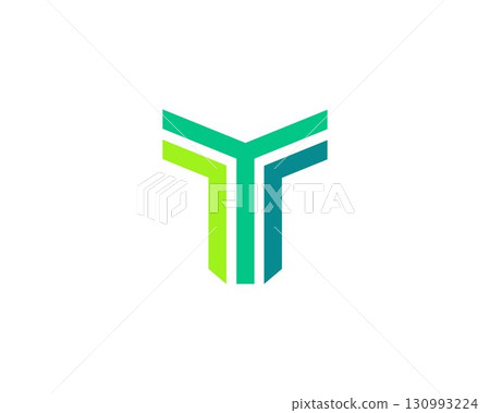 Abstract letter T modern logotype icon design concept. Creative minimalist lines logo template isolated on white background. Vector illustration. 130993224