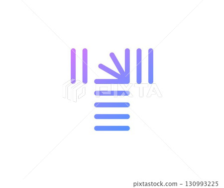 Abstract letter T from bright gradient lines, stripes. Application icon logotype design template. Vector icon logo design. 130993225