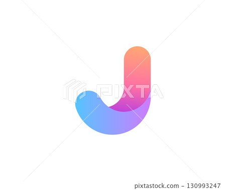 Abstract letter J modern logo icon design concept. Creative bright gradient symbol logotype isolated on white background. Vector illustration. Abstract letter J modern logo icon design concept. Creative bright gradient symbol logotype isolated on white background. Vector illustration. 130993247