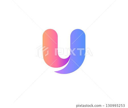 A letter U from abstract multicolors shapes. Application icon logotype design template. Vector icon logo design. A letter U from abstract multicolors shapes. Application icon logotype design template. Vector icon logo design. 130993253