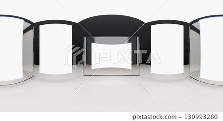 360 HDRI of a modern render studio with soft reflections and clean lighting. Ideal for product visualizations, mockups, and 3D scenes. 360 HDRI of a modern render studio with soft reflections and clean lighting. Ideal for product visualizations, mockups, and 3D scenes. 130993280