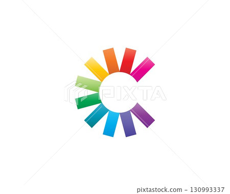 Abstract letter C from bright gradient lines, stripes. Application icon logotype design template. Vector icon logo design. Abstract letter C from bright gradient lines, stripes. Application icon logotype design template. Vector icon logo design. 130993337