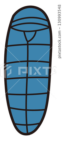 Hand drawn camping sleeping bag illustration 130993548