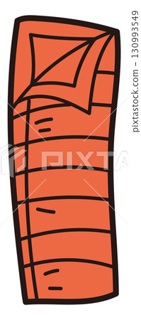 手繪露營睡袋插圖 130993549