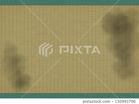 Illustration of sun-damaged tatami mats with top and bottom borders Illustration of sun-damaged tatami mats with top and bottom borders 130993706