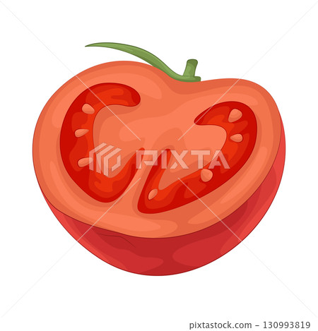 Illustration of half tomato 130993819