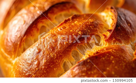 AI image: Close-up of toasted bread 130994105