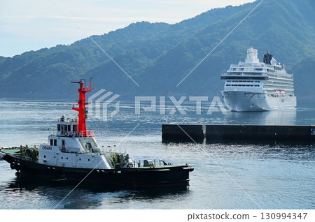 宮古港的早晨：豪華遊輪「飛鳥三號」抵達 130994347