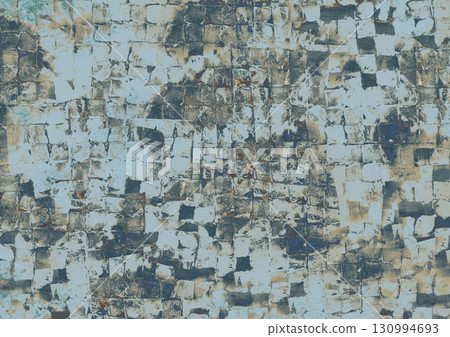 Blue and green dark grunge background tile/cobblestone texture 130994693