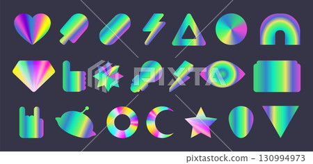 Y2k holographic sticker with iridescent gradient Y2k holographic sticker with iridescent gradient 130994973