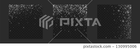 Falling silver confetti with glitter particles 130995006