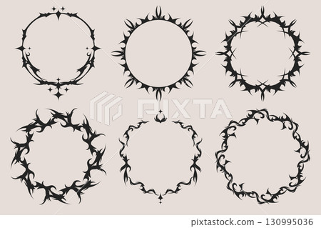 Gothic tribal frame set 130995036