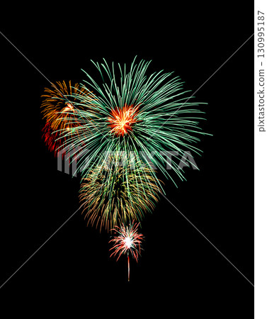 Beautiful light for celebration of Festive colorful fireworks display on night sky Beautiful light for celebration of Festive colorful fireworks display on night sky 130995187