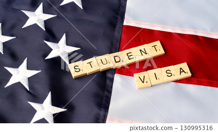 United States Student Visa approval concept. Apply and permission for foreigner country 130995316