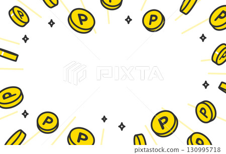 帶有複製空間的散點硬幣[向量插圖素材] 130995718