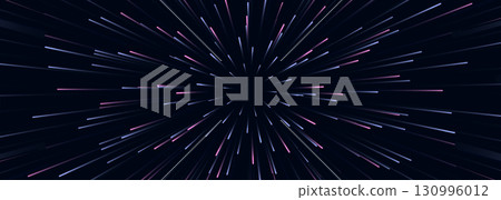 Fast movement hyper speed dark blue abstract background with blue and pink speed lights. Fast movement hyper speed dark blue abstract background with blue and pink speed lights. 130996012