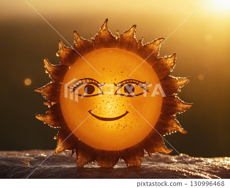 The concept of the sun and water, a smile in the form of the sun. 130996468