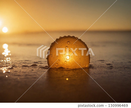 The concept of the sun and water. The image in the form of the sun. 130996469