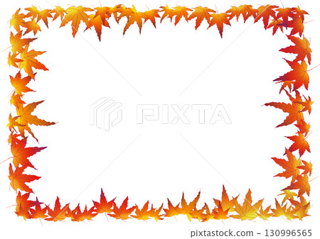 Autumn leaves vector illustration frame background 130996565