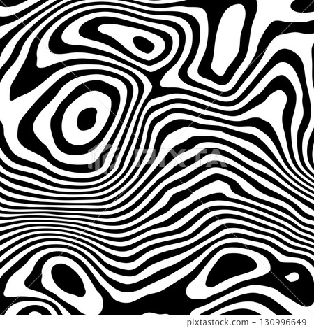 Psychedelic pattern with chaotic black stripes. Eps 10 130996649