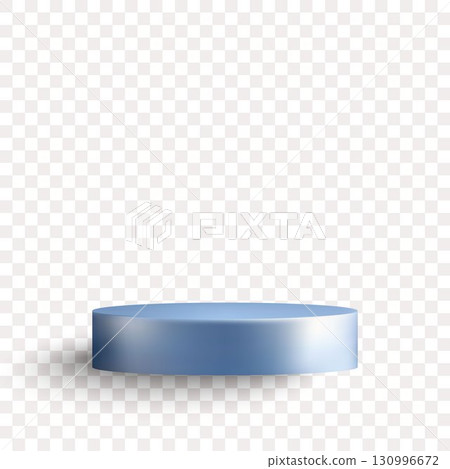 Minimalistic light blue pedestal for presenting products or objects. Eps 10 130996672