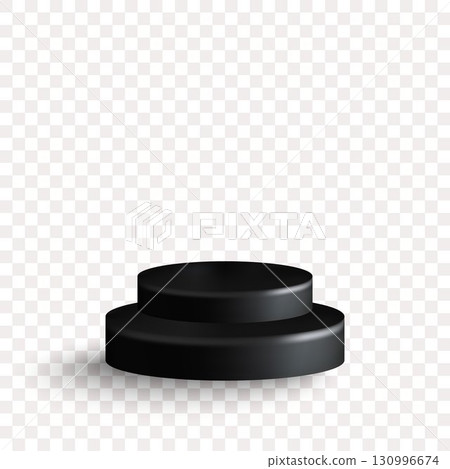 Elegant black two-tier podium for product presentation on a transparent background. Eps 10 Elegant black two-tier podium for product presentation on a transparent background. Eps 10 130996674