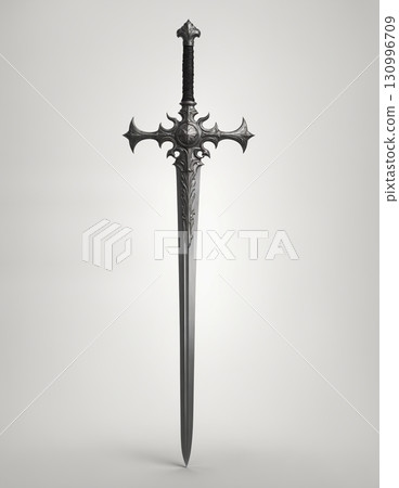 Sword isolated on white background. Blank for design, decoration. 130996709