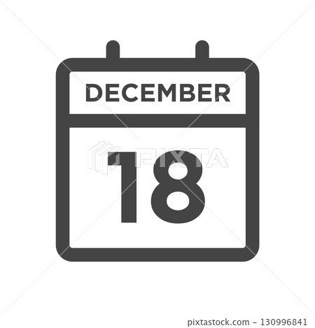 December 18 Calendar Day or Calender Date for Deadlines or Appointment 130996841