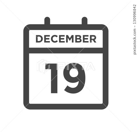 December 19 Calendar Day or Calender Date for Deadlines or Appointment 130996842