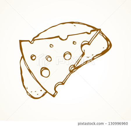 Piece of loaf. Vector drawing Piece of loaf. Vector drawing 130996960