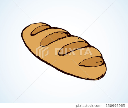 Loaf of long bread. Vector drawing Loaf of long bread. Vector drawing 130996965