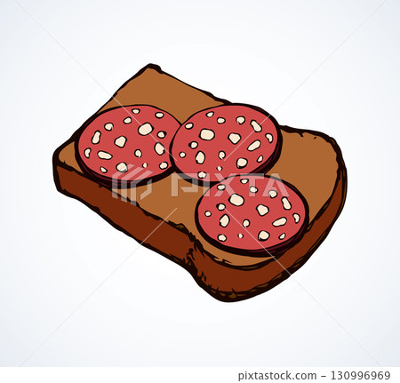 Piece of loaf. Vector drawing Piece of loaf. Vector drawing 130996969