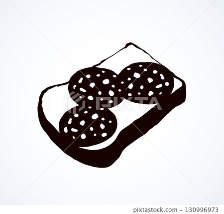 Piece of loaf. Vector drawing Piece of loaf. Vector drawing 130996973