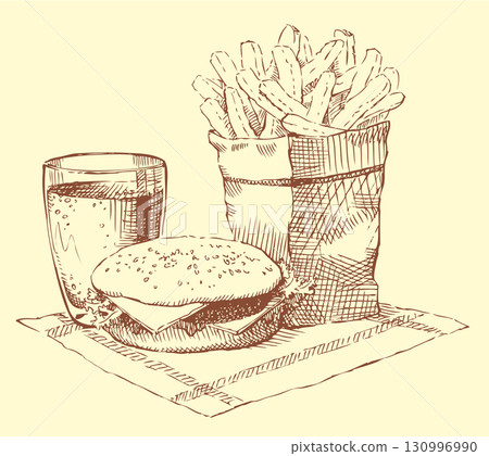 Vector still-life. A fresh breakfast 130996990