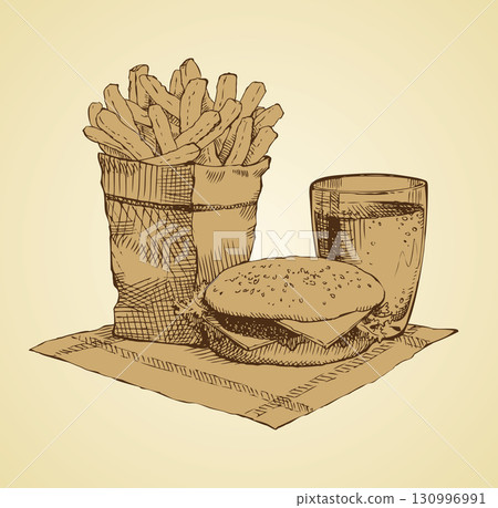 Vector still-life. A fresh breakfast 130996991