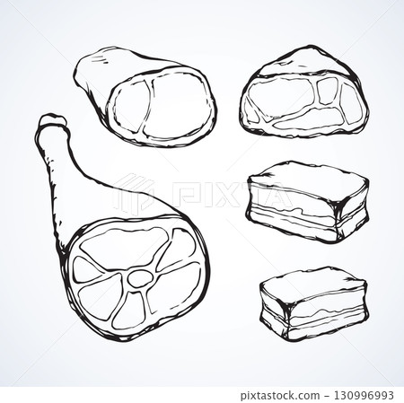 Meat. Vector drawing Meat. Vector drawing 130996993