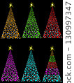 Illuminated Christmas tree 130997347