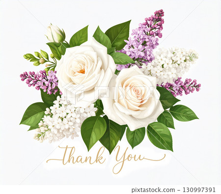 一束玫瑰和紫丁香 一束玫瑰和紫丁香 130997391