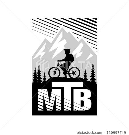 MTB. Mountain bike logo, emblem. 130997749