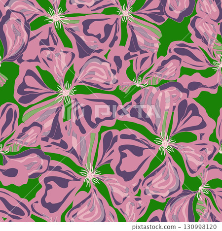 seamless pattern with tropical flowers seamless pattern with tropical flowers 130998120