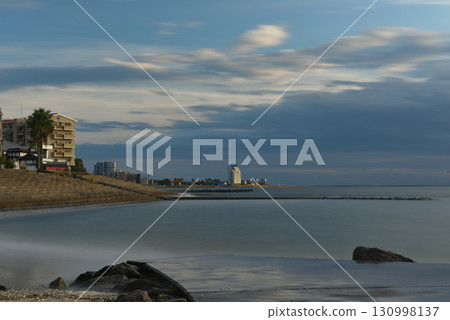 Shinmaiko Beach at sunset - Long exposure 130998137