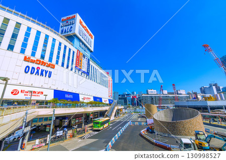 Tokyo cityscape, Japan, September 17th. View of Shinjuku Station, Bic Camera, Odakyu Hulk, and the redevelopment of the west exit of Shinjuku Station. 130998527