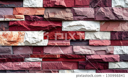 [AI圖像] 以紅色為基礎的現代設計外牆材料 130998841