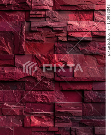 [AI圖像] 以紅色為基礎的現代設計外牆材料 130998848