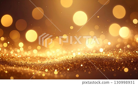Sparkling golden ball bokeh background 130998931